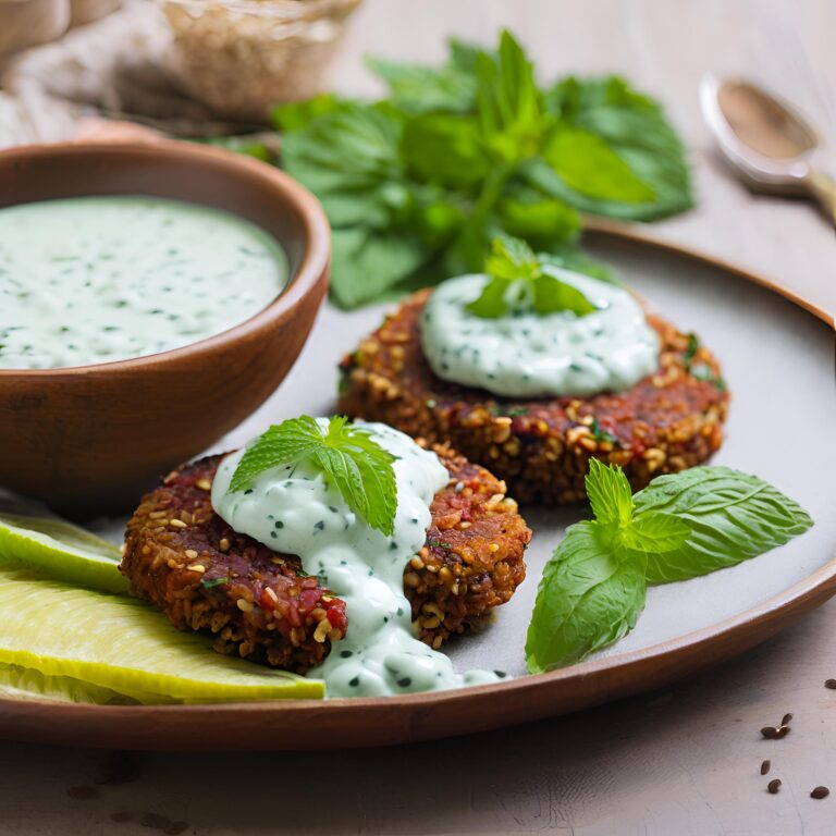 Rajma (Kidney Bean) and Quinoa Tikki with Mint Yogurt Dip_20241028_131853_0000